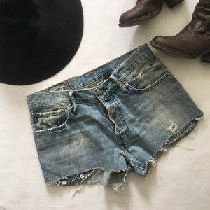 Abercrombie & Fitch button fly boyfriend cut offs